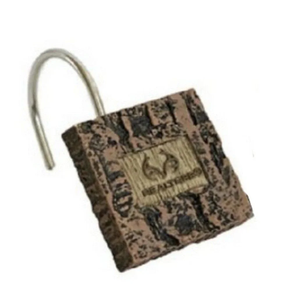 RealTree Shower Curtain Hooks 12 Resin Deer Skull Antler Rustic Cabin Camp Lodge